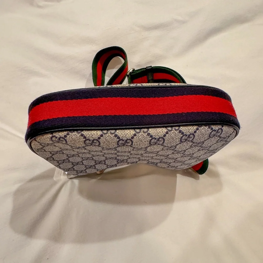 Brand New Gucci Attaché Small Shoulder Bag in Beige/Blue Supreme - Picture 3 of 5